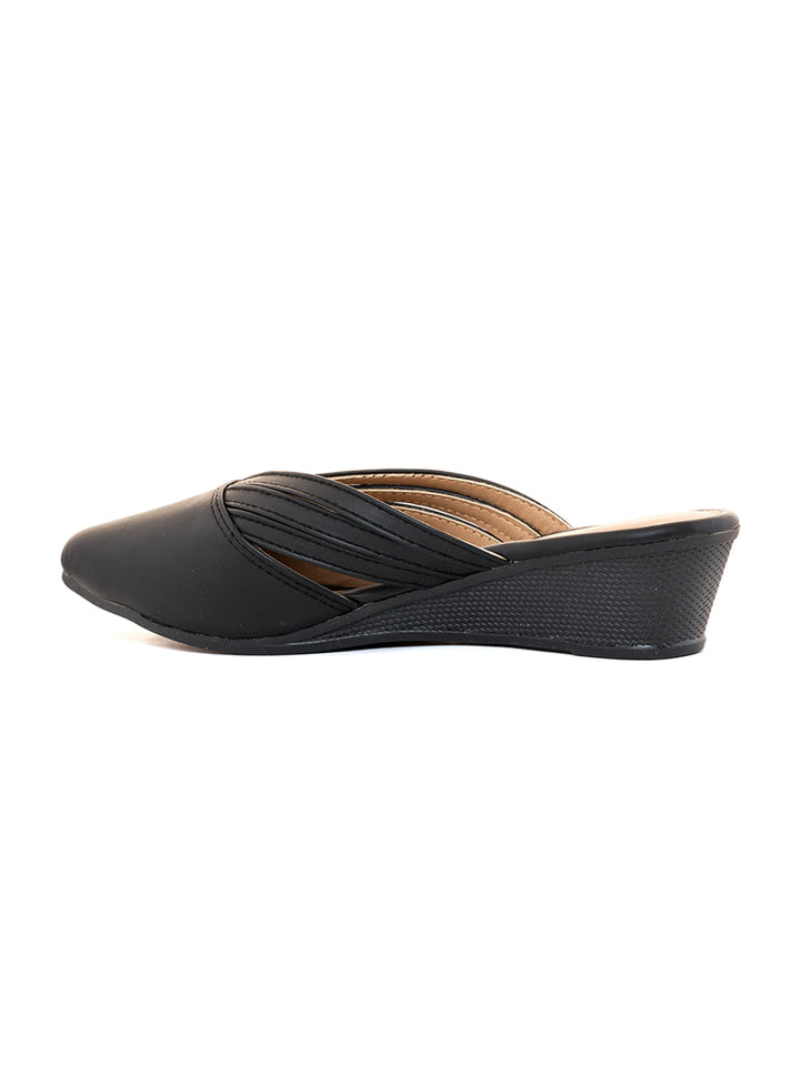 Khadim Cleo Wedge Heel Mule Slip On Sandal for Women
