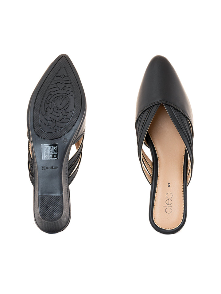 Khadim Cleo Wedge Heel Mule Slip On Sandal for Women