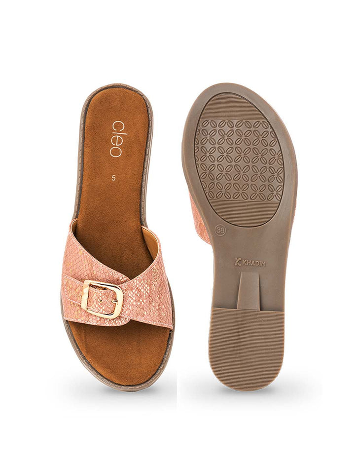 Khadim Cleo Flat Mule Slide Sandal for Women