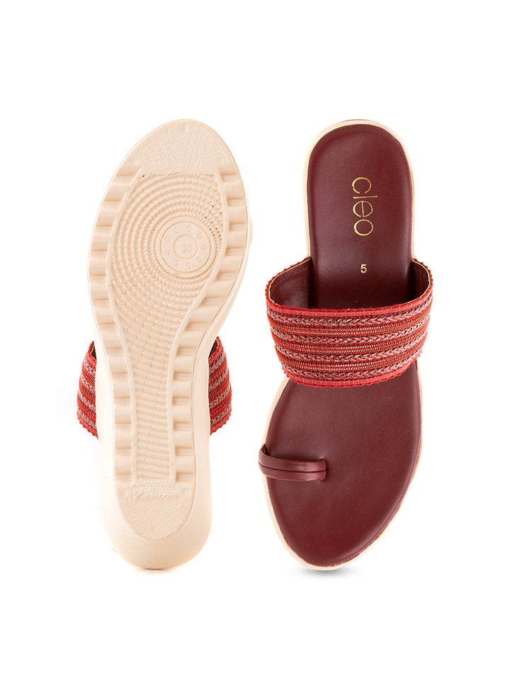 Khadim Cleo Wedge Heel Slip On Sandal for Women