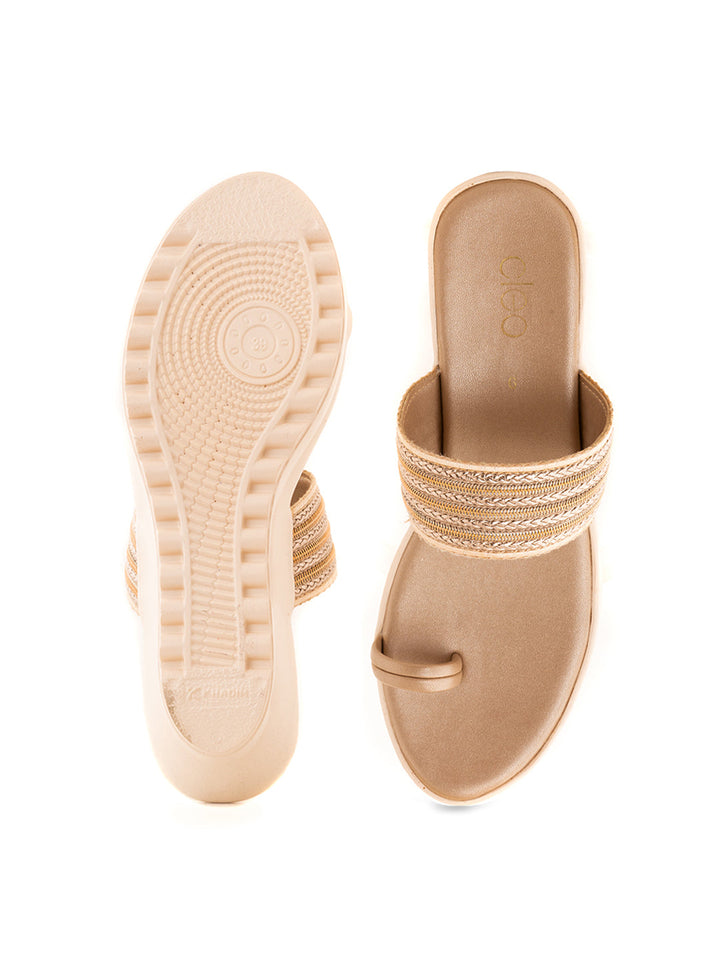 Khadim Cleo Wedge Heel Slip On Sandal for Women