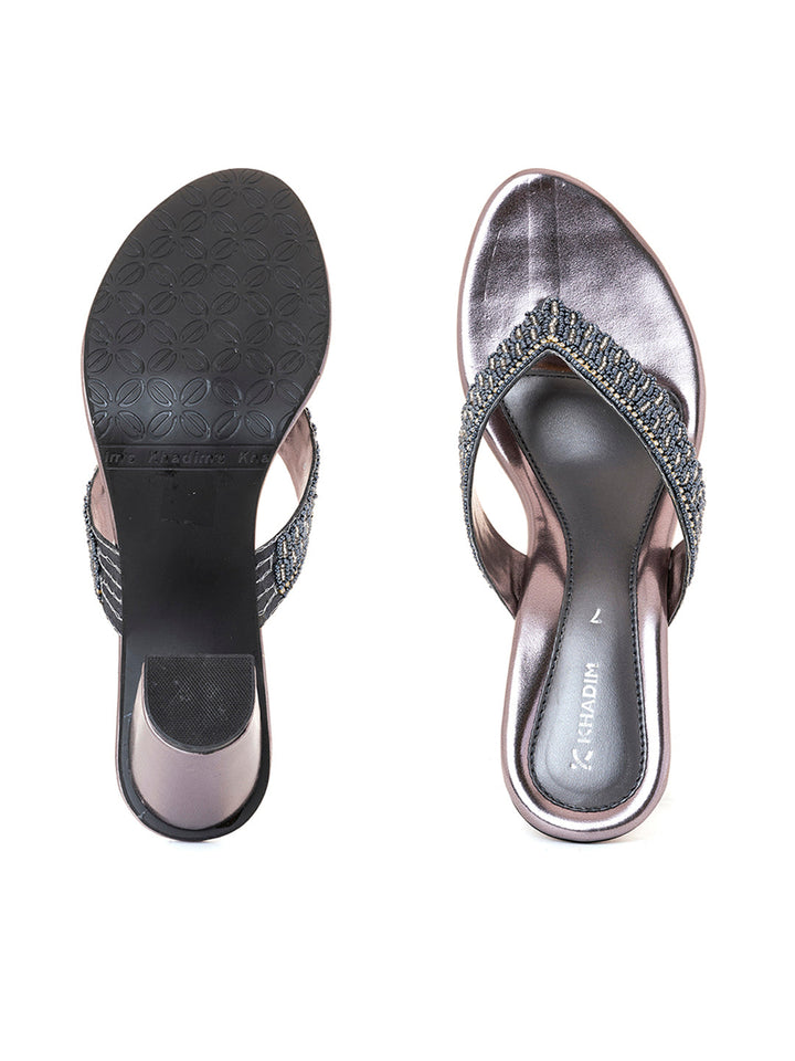 Khadim High Heel Block Slip On Sandal for Women