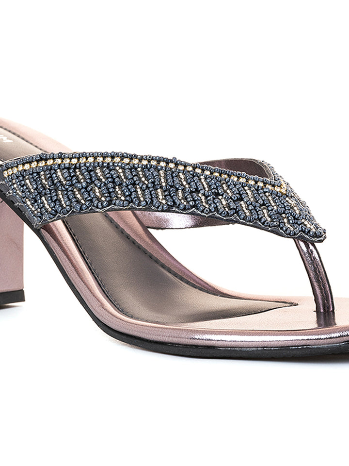Khadim High Heel Block Slip On Sandal for Women