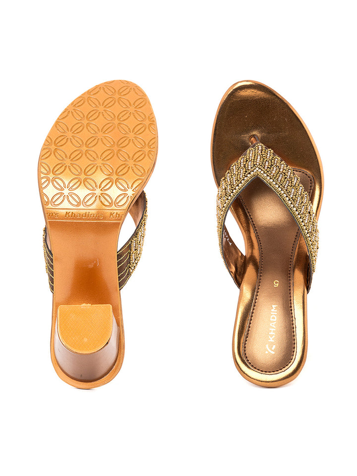 Khadim High Heel Block Slip On Sandal for Women
