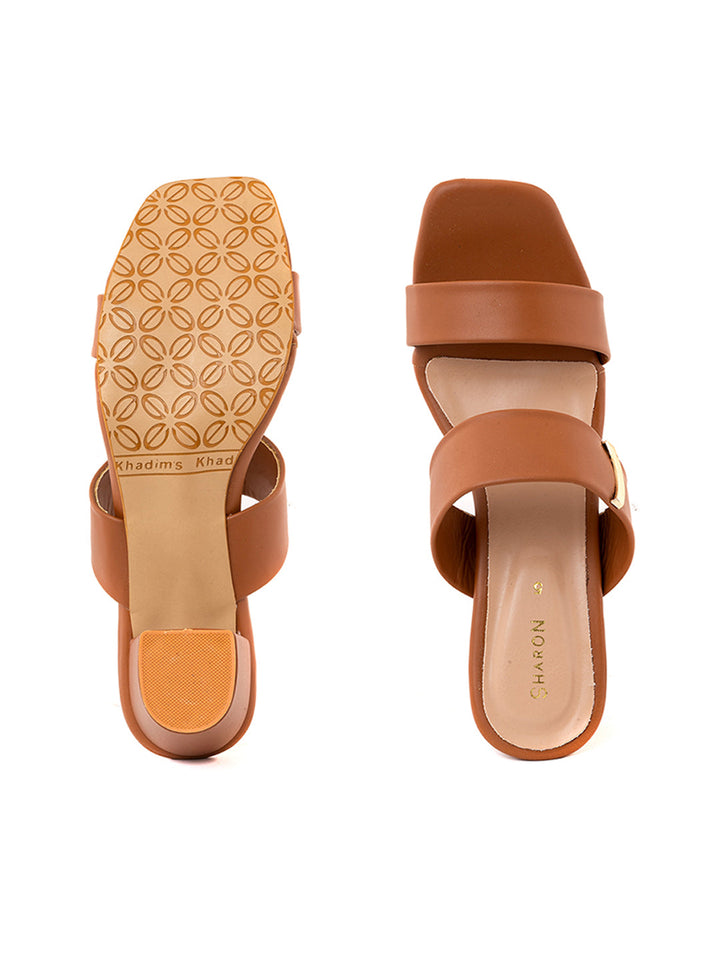 Khadim Sharon Block Heel Mule Slip On Sandal for Women