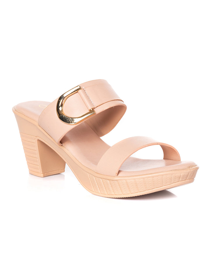 KHADIM Cleo High Heel Block Mule Slip On Sandal for Women