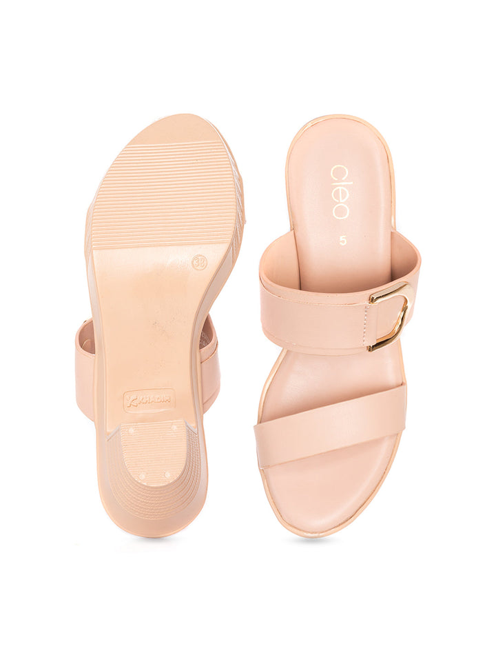 KHADIM Cleo High Heel Block Mule Slip On Sandal for Women