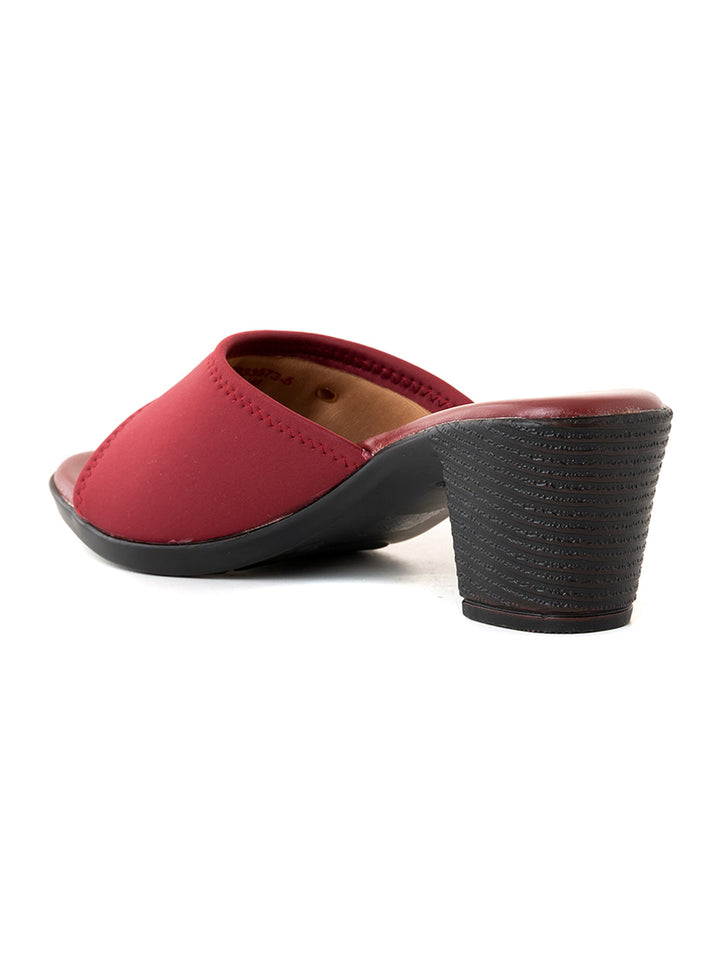 Khadim Block Heel Mule Slip On Sandal for Women