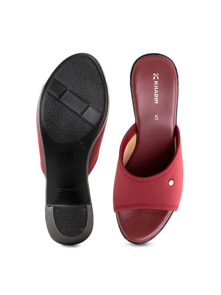 Khadim Block Heel Mule Slip On Sandal for Women