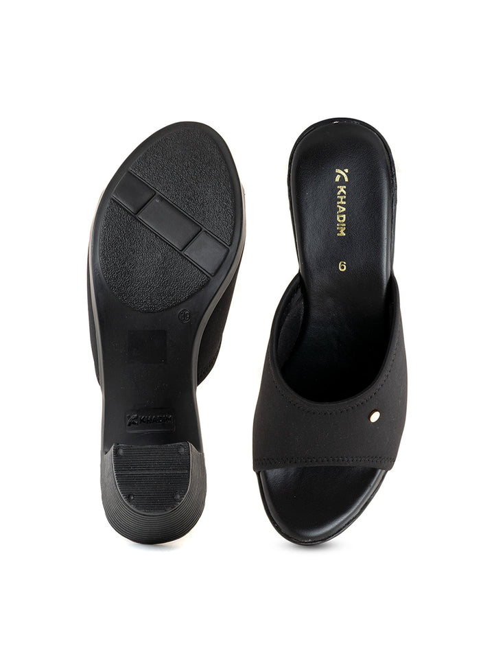 Khadim Block Heel Mule Slip On Sandal for Women