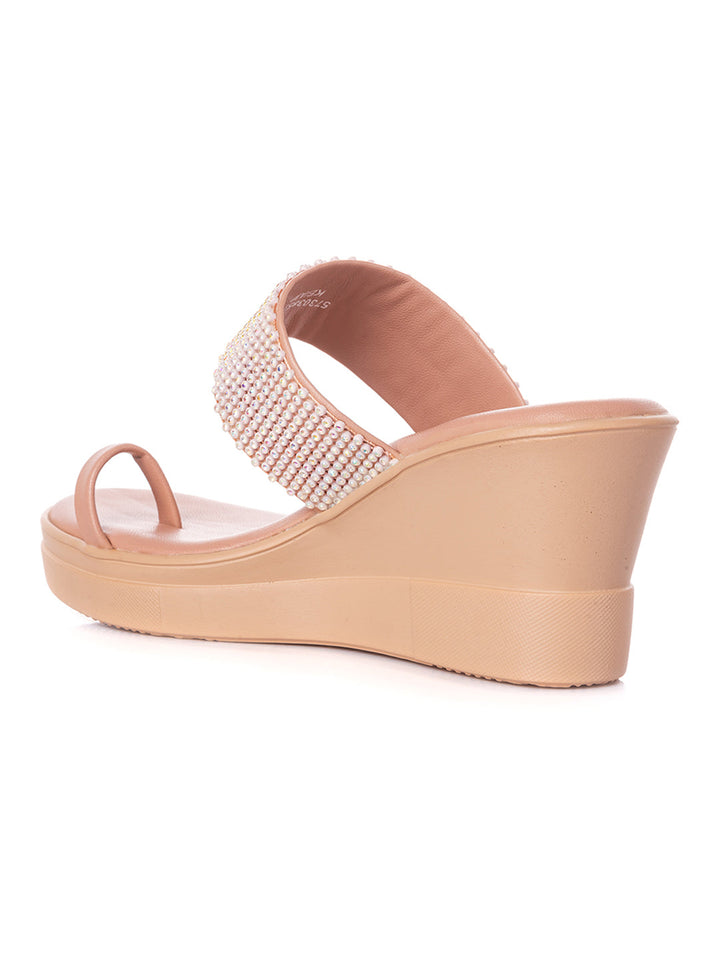 KHADIM Cleo High Heel Wedge Slip On Sandal for Women