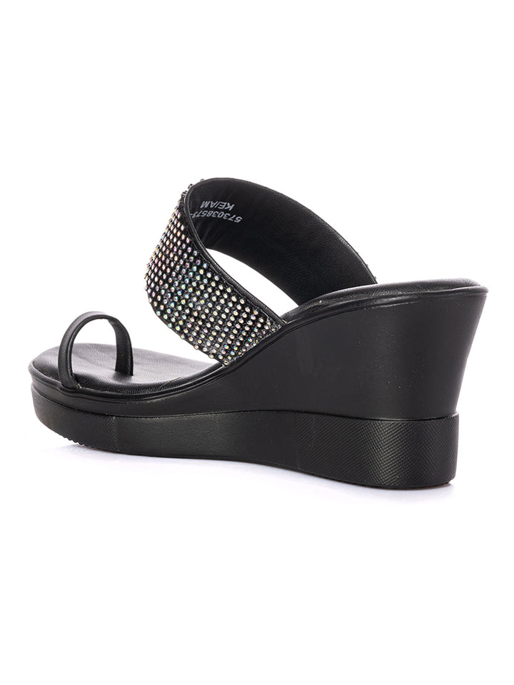 KHADIM Cleo High Heel Wedge Slip On Sandal for Women