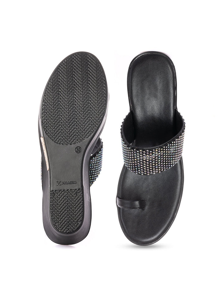 KHADIM Cleo High Heel Wedge Slip On Sandal for Women