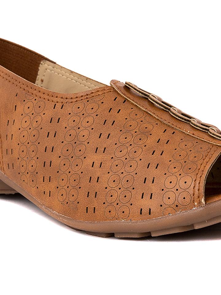 Khadim Flat Slingback Peep-Toe Sandal for Women