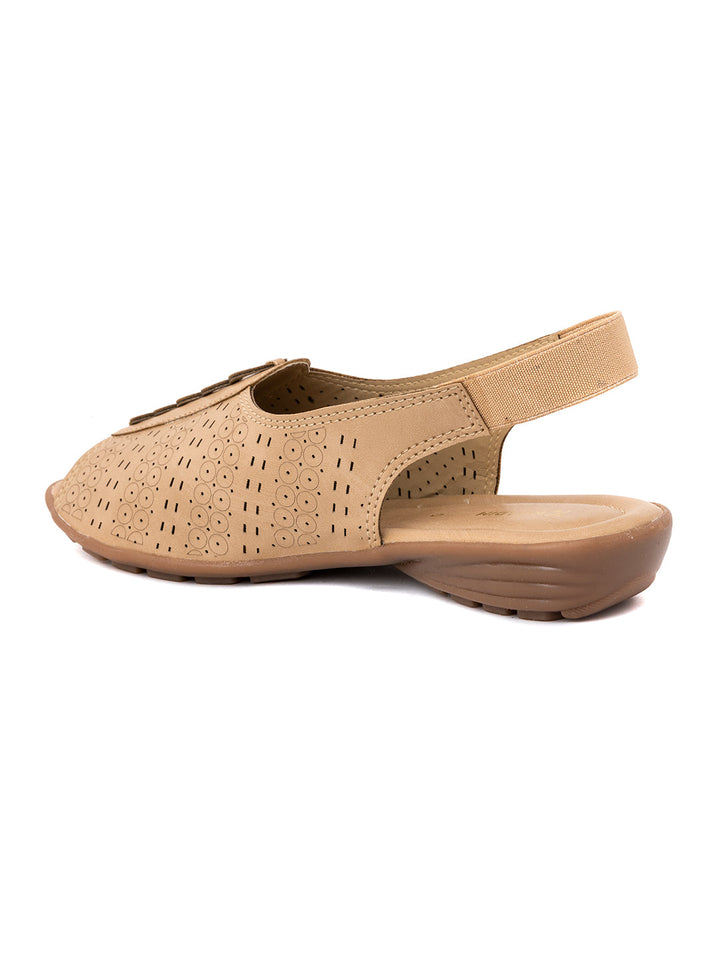 Khadim Flat Slingback Peep-Toe Sandal for Women