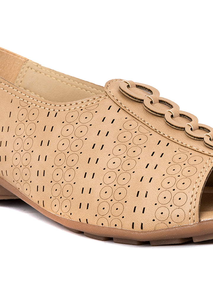 Khadim Flat Slingback Peep-Toe Sandal for Women