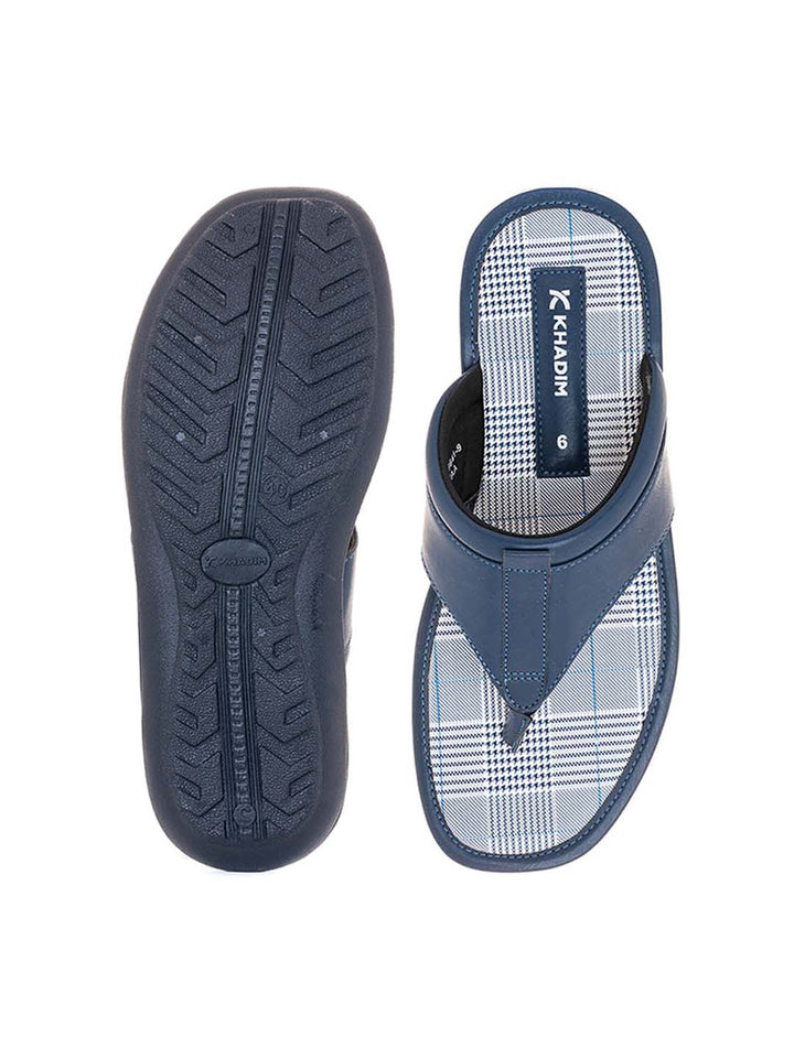 Khadim Navy Blue Leather Flip Flops Buy Khadim British Walkers