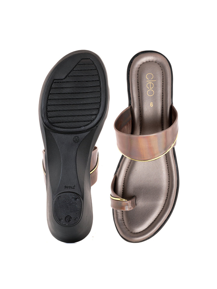 Khadim Cleo Wedge Heel Slip On Sandal for Women