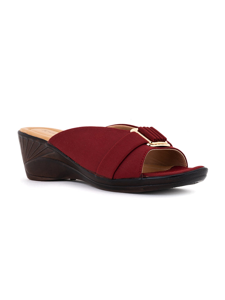 Khadim Wedge Heel Mule Slip On Sandal for Women