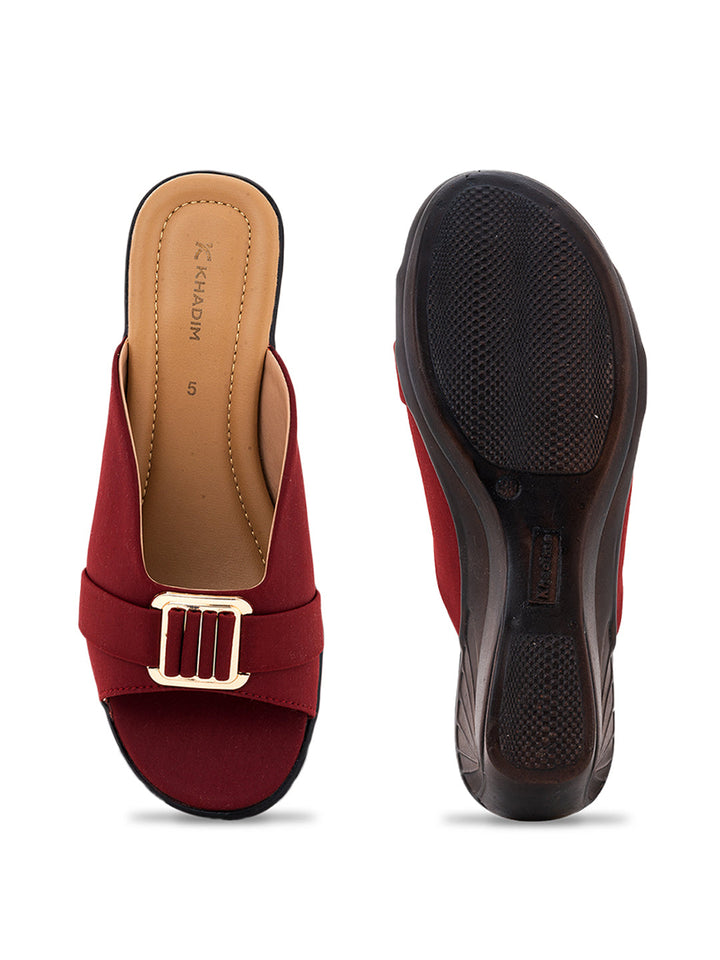 Khadim Wedge Heel Mule Slip On Sandal for Women