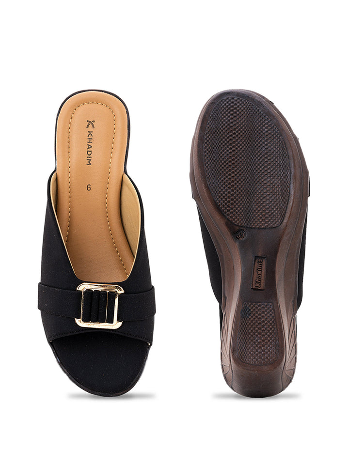 Khadim Wedge Heel Mule Slip On Sandal for Women