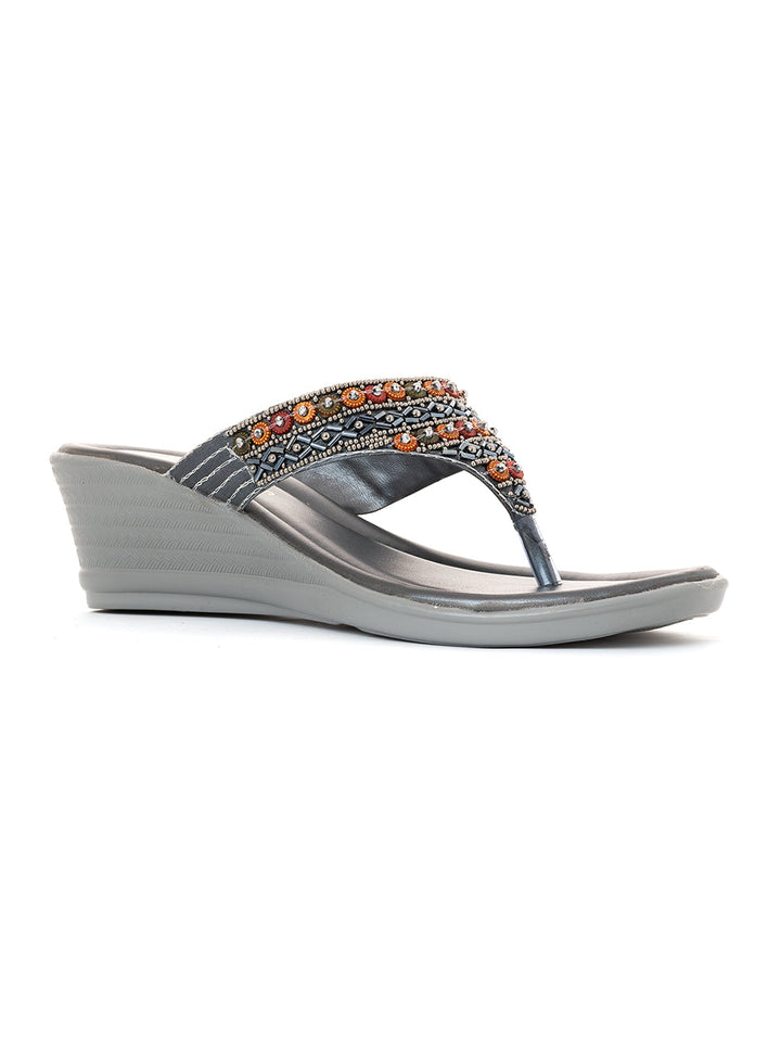 Khadim Wedge Heel Slip On Sandal for Women