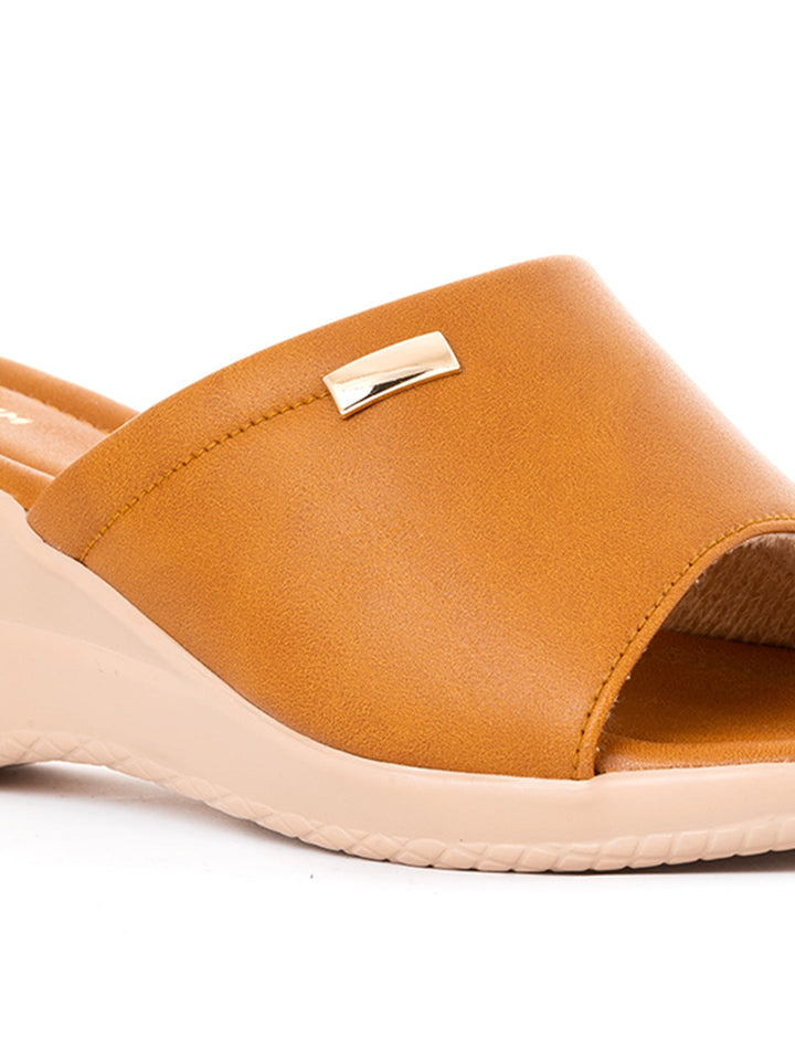 Khadim Wedge Heel Mule Slip On Sandal for Women