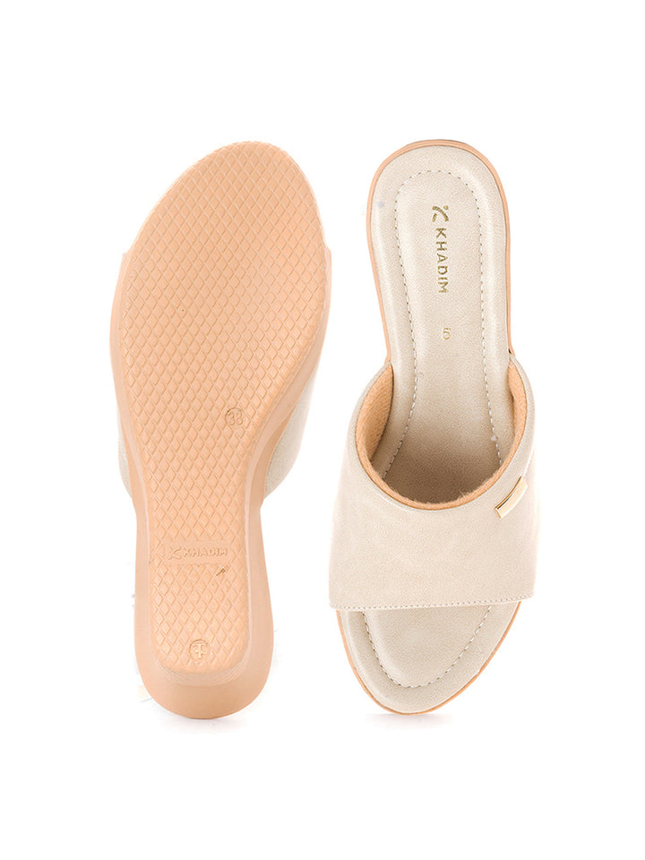 Khadim Wedge Heel Mule Slip On Sandal for Women