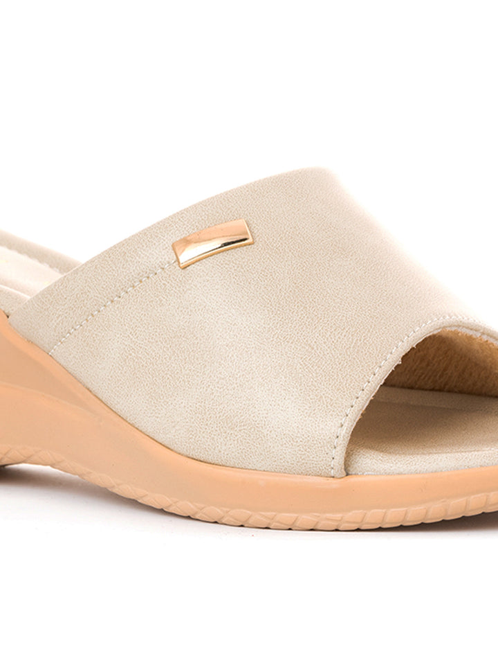 Khadim Wedge Heel Mule Slip On Sandal for Women
