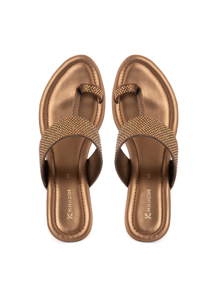 Khadim Wedge Heel Kolhapuri Slip On Sandal for Women