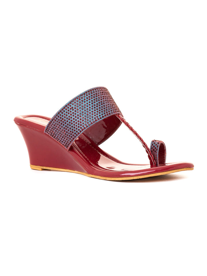 Khadim Wedge Heel Kolhapuri Slip On Sandal for Women