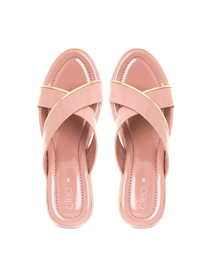 Khadim Cleo Block Heel Mule Slip On Sandal for Women