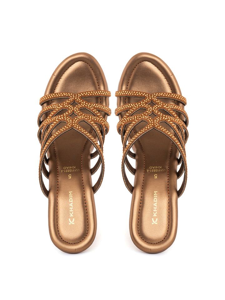 Khadim High Heel Wedge Mule Slip On Sandal for Women