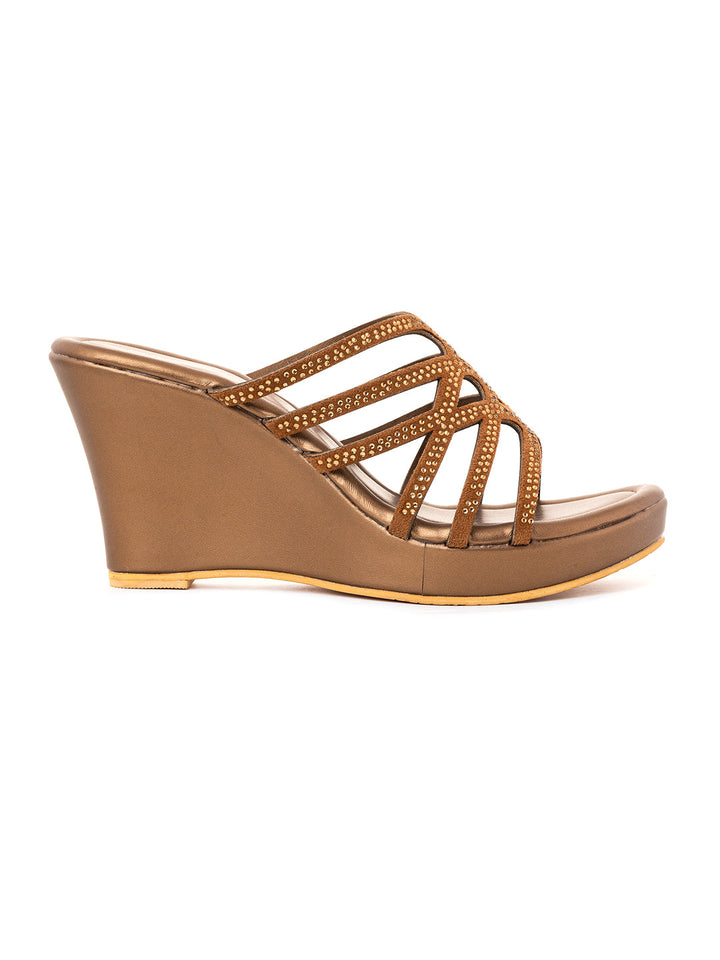 Khadim High Heel Wedge Mule Slip On Sandal for Women