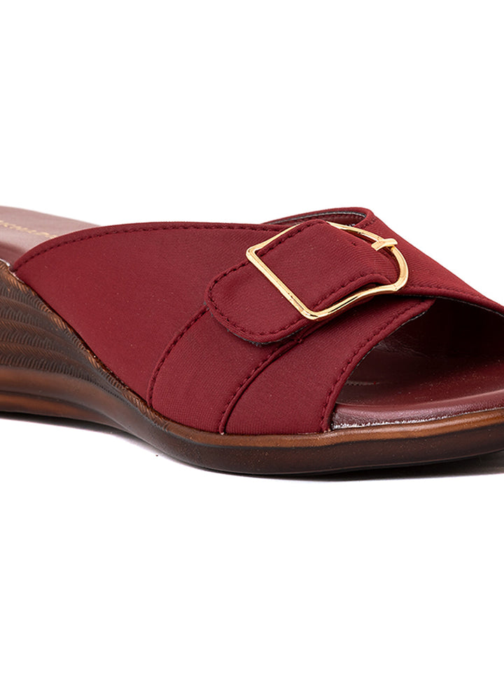 Khadim Wedge Heel Mule Slip On Sandal for Women
