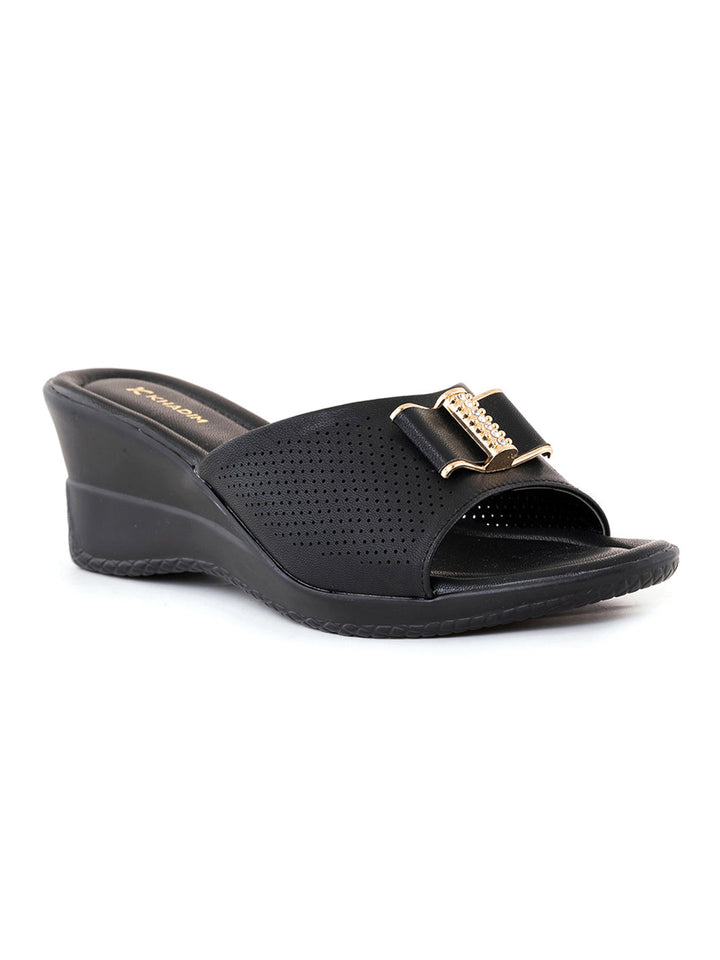 Khadim Wedge Heel Mule Slip On Sandal for Women