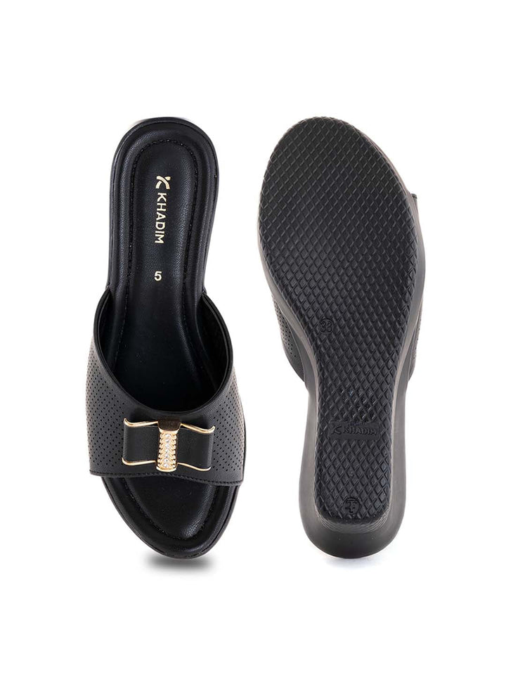 Khadim Wedge Heel Mule Slip On Sandal for Women