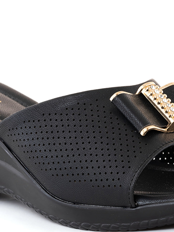 Khadim Wedge Heel Mule Slip On Sandal for Women