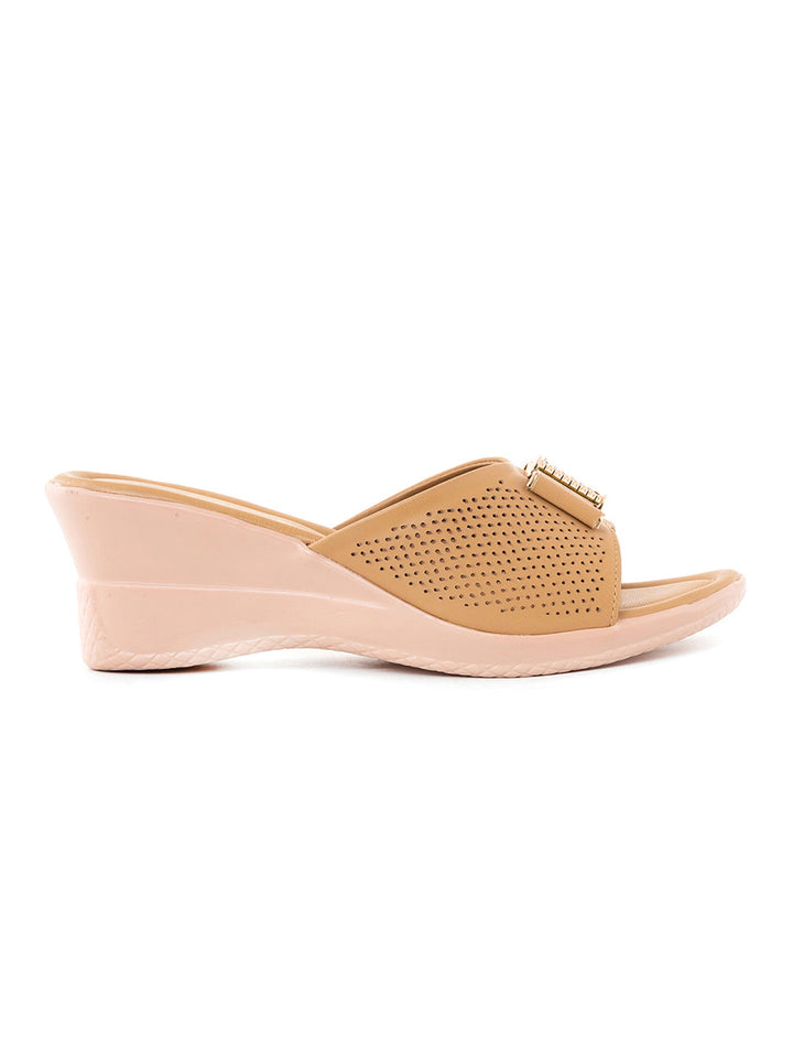 Khadim Wedge Heel Mule Slip On Sandal for Women