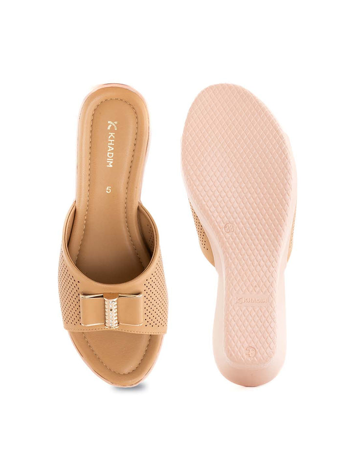 Khadim Wedge Heel Mule Slip On Sandal for Women