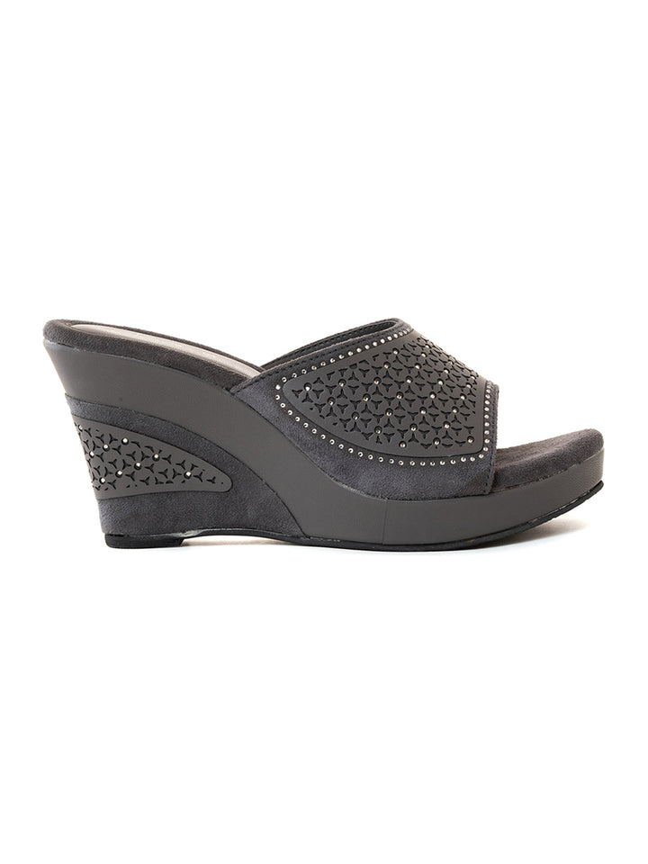 Khadim Cleo High Heel Wedge Mule Slip On Sandal for Women