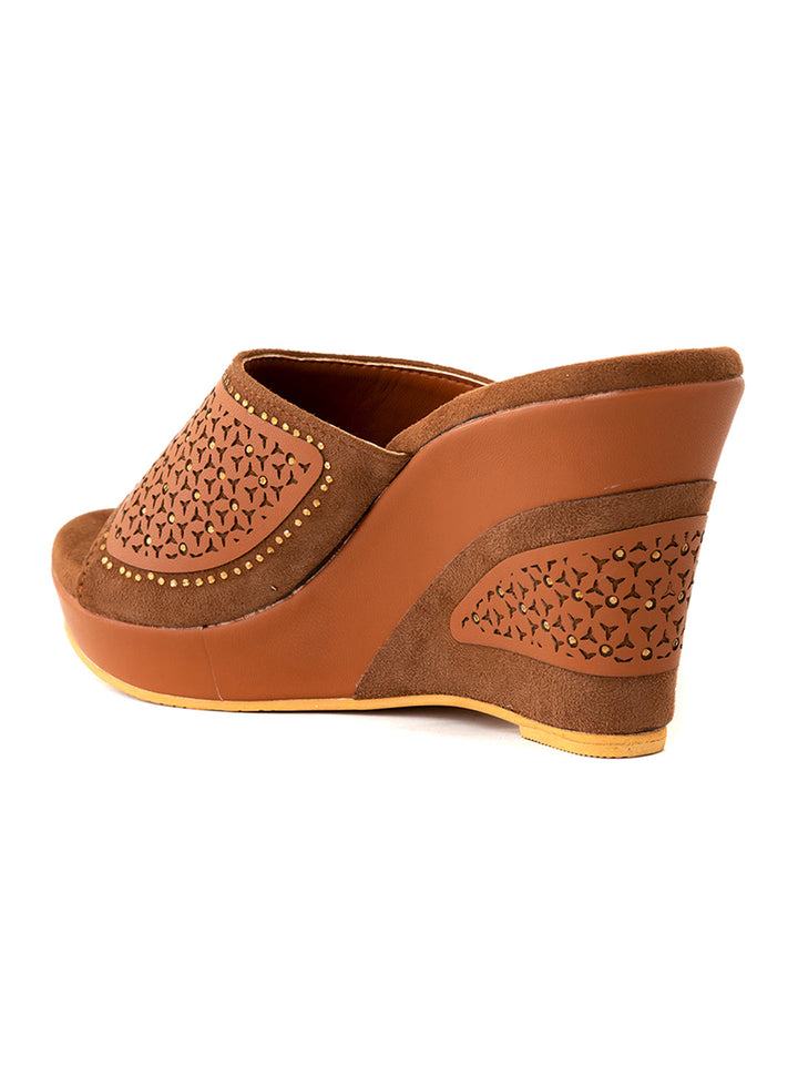Khadim Cleo High Heel Wedge Mule Slip On Sandal for Women