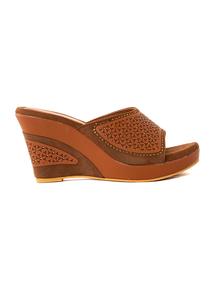 Khadim Cleo High Heel Wedge Mule Slip On Sandal for Women