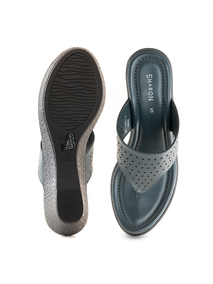Khadim Sharon Wedge Heel Slip On Sandal for Women