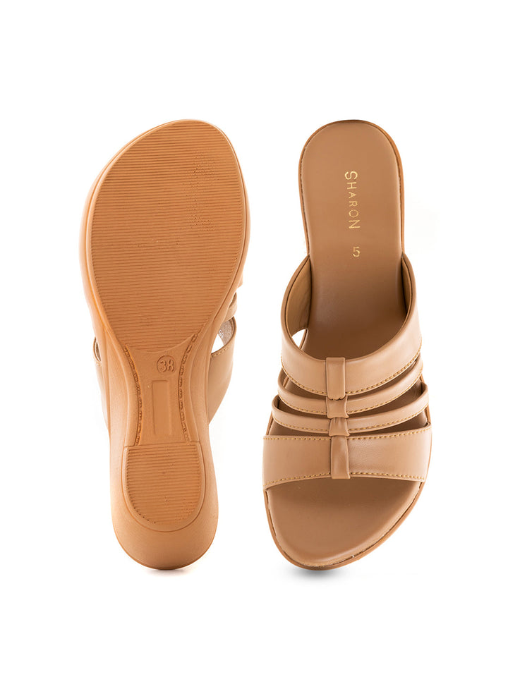 Khadim Sharon Wedge Heel Mule Slip On Sandal for Women