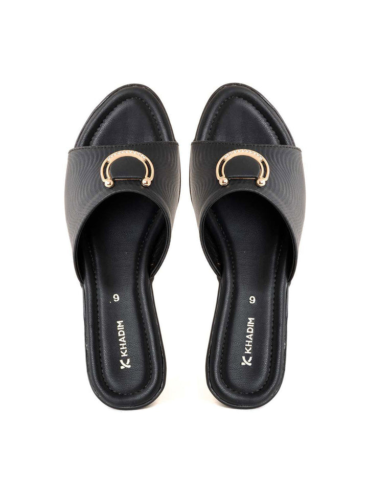 Khadim Wedge Heel Mule Slip On Sandal for Women
