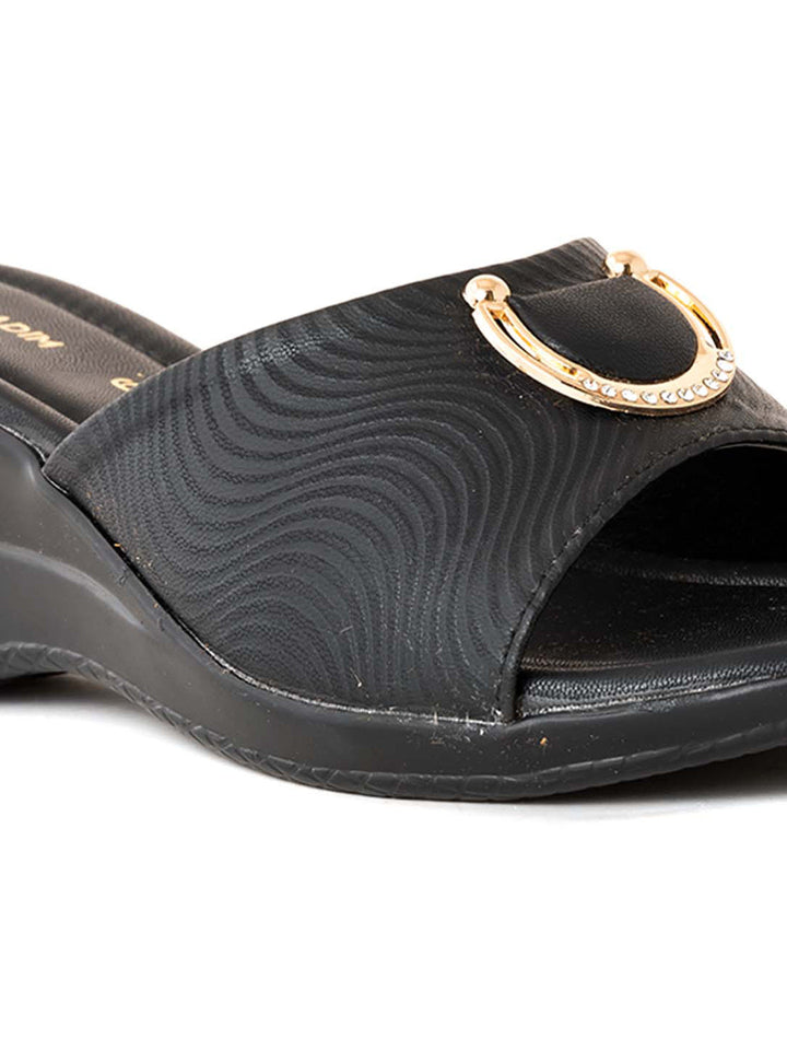 Khadim Wedge Heel Mule Slip On Sandal for Women