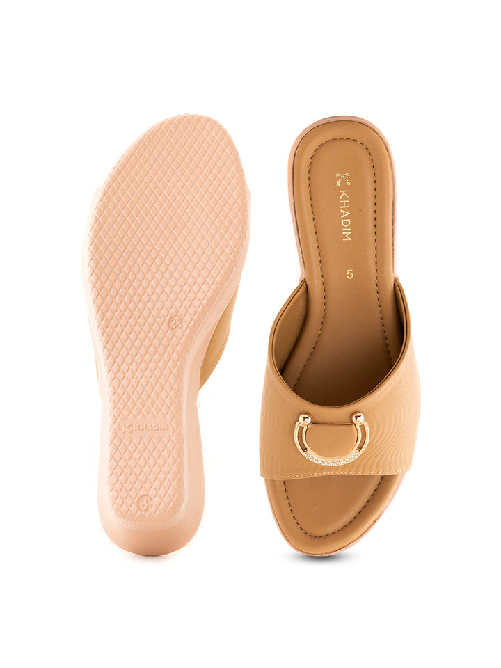 Khadim Wedge Heel Mule Slip On Sandal for Women