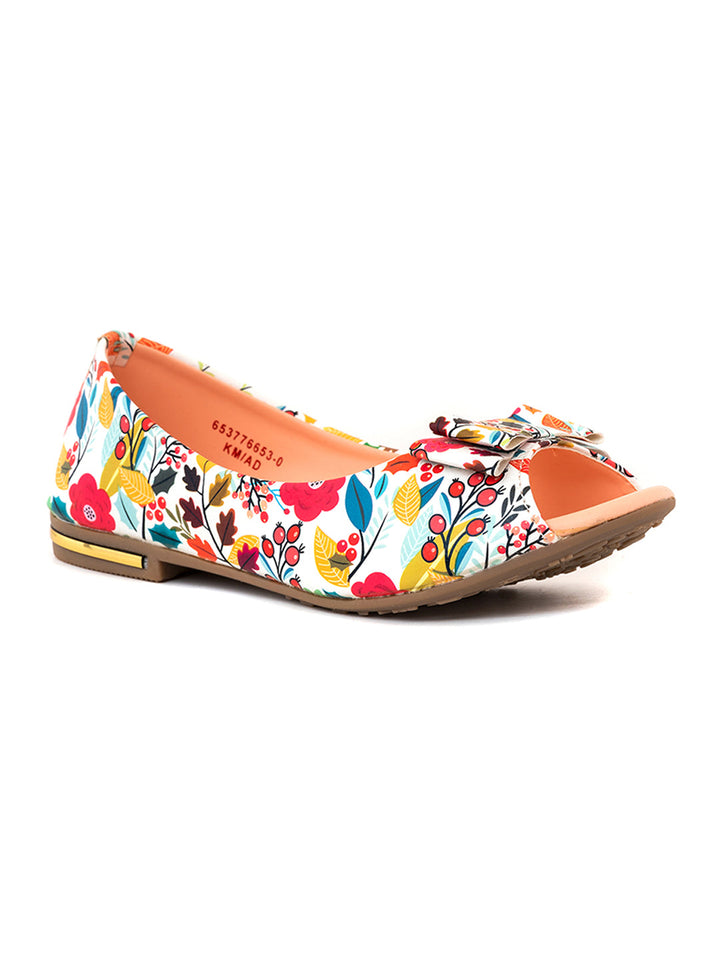 Khadim Adrianna Peep-Toe Ballerina Casual Shoe for Girls - 4.5-12 yrs