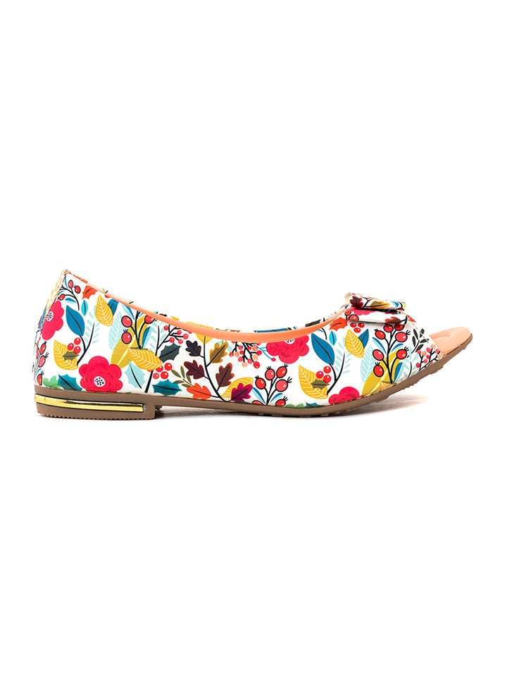 Khadim Adrianna Peep-Toe Ballerina Casual Shoe for Girls - 4.5-12 yrs